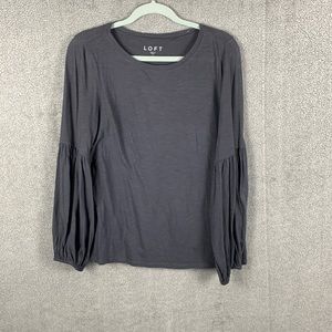 Long sleeve gray top with light bell sleeves, never worn size medium from Loft